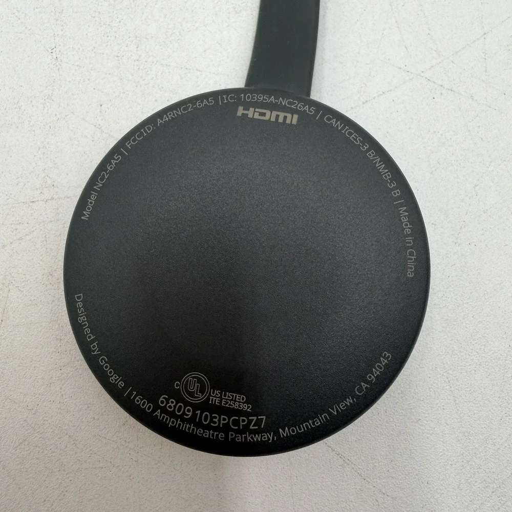 Google Chromecast Model NC2-6A5 HDMI Black 2nd Device Only
